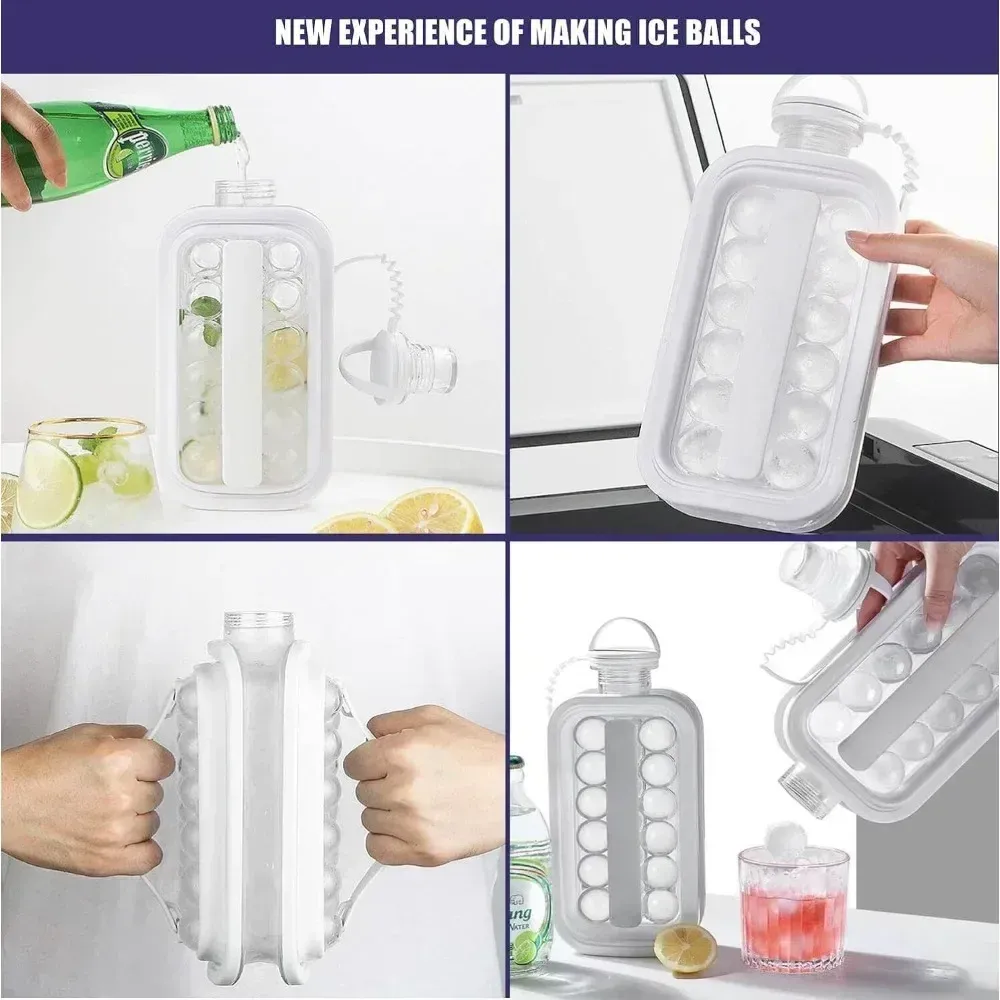 Bouteille d'eau portable 2 en 1 avec moule à glaçons en forme de hockey sur glace 4