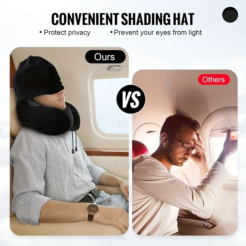 Détail du soutien ergonomique de l'oreiller de voyage
