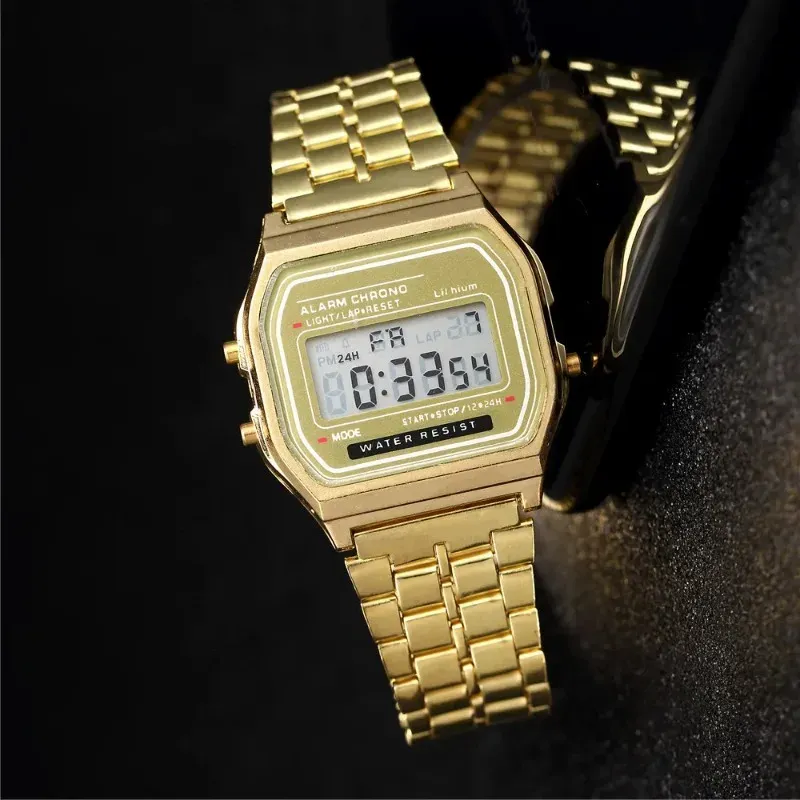 Montre numérique LED de luxe pour homme, affichage LED