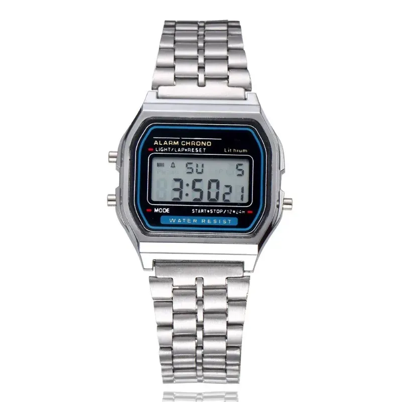 Montre numérique LED de luxe pour homme, détail du bracelet
