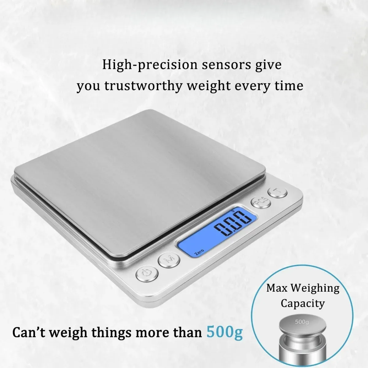 Balance de cuisine numérique haute précision 3000 g / 0,1 g, mini balance portable pour bijoux et aliments, affichage en grammes et onces, écran LCD et fonction tare 3