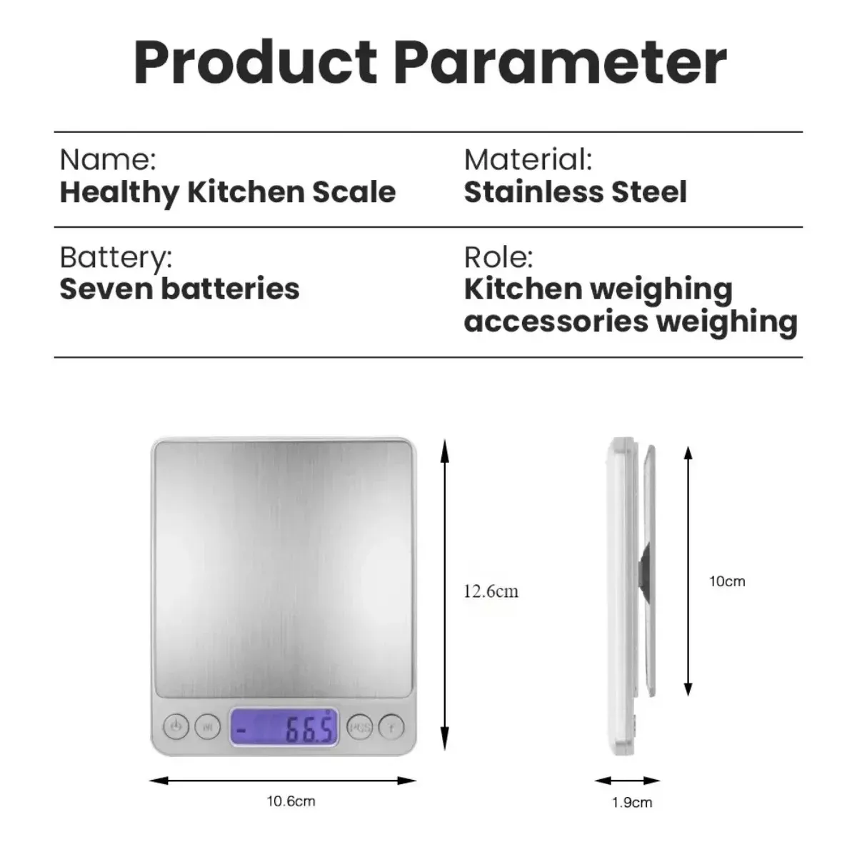 Balance de cuisine numérique, finitions