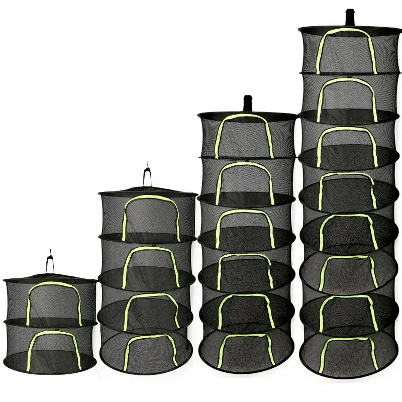 Séchoir à herbes et légumes pliable, filet de séchage 2 à 8 couches, panier suspendu à mailles pour poissons, fleurs, bourgeons et plantes 1