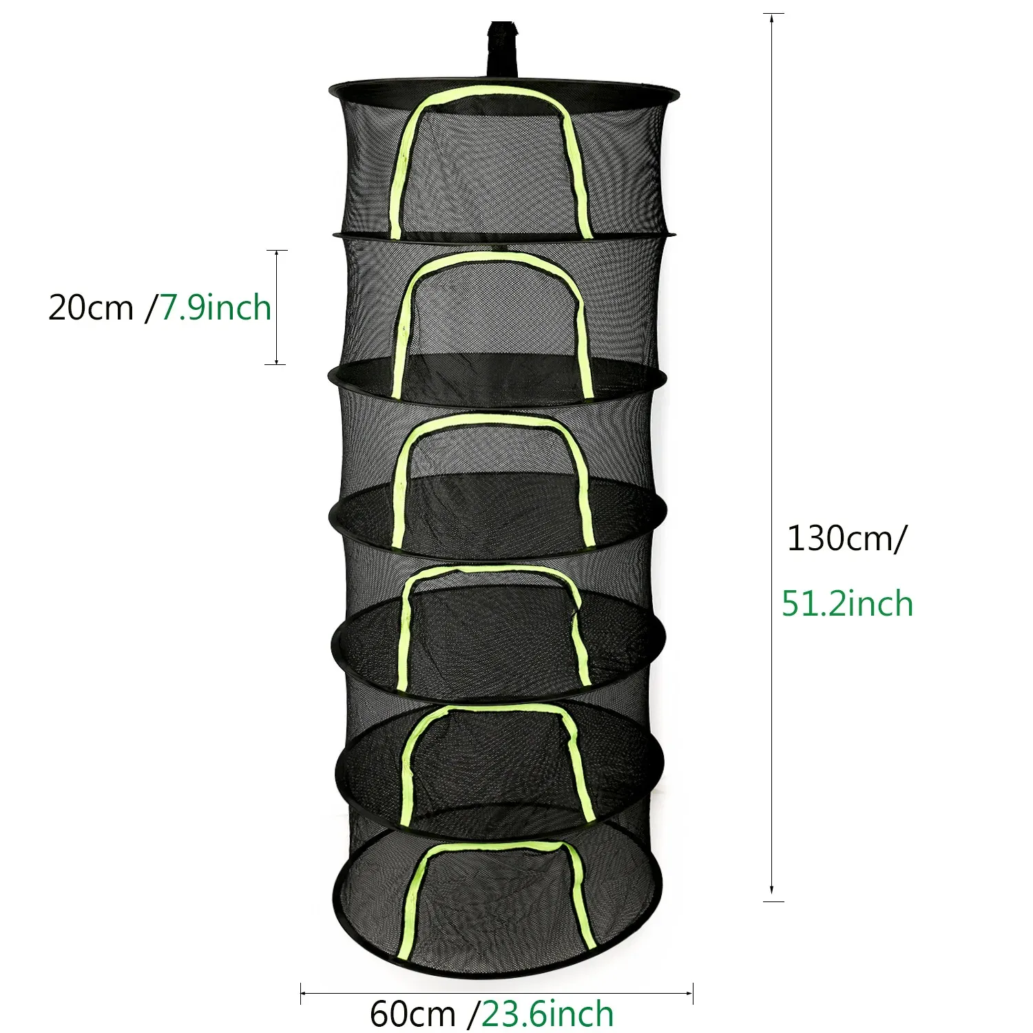 Séchoir à herbes et légumes pliable, filet de séchage 2 à 8 couches, panier suspendu à mailles pour poissons, fleurs, bourgeons et plantes 9