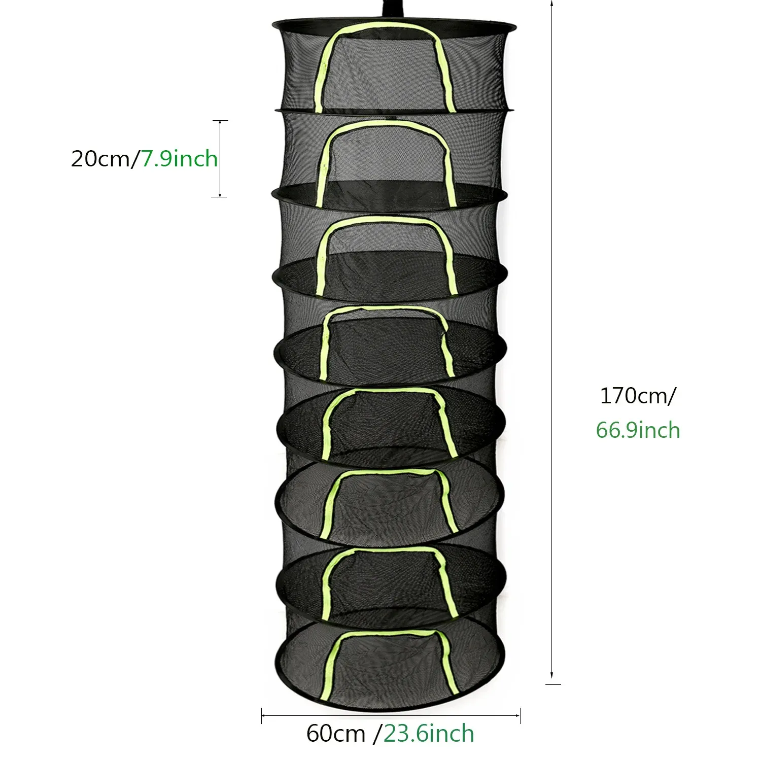 Séchoir à herbes et légumes pliable, filet de séchage 2 à 8 couches, panier suspendu à mailles pour poissons, fleurs, bourgeons et plantes 7