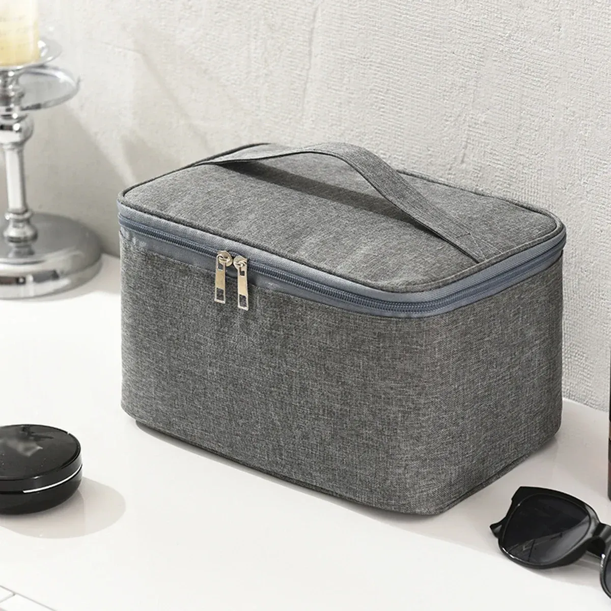 Trousse de toilette de voyage pour homme à double compartiment - Grande capacité - Image 1