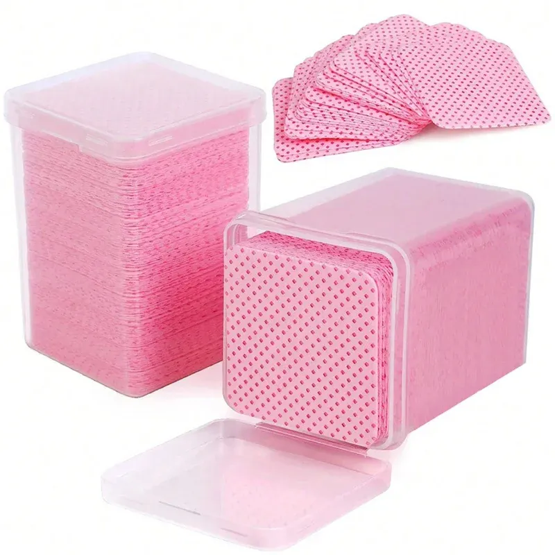 Tampons de coton non pelucheux pour dissolvant de vernis à ongles, outil de nettoyage pour Nail Art, lingettes en papier pour retirer le vernis Gel UV 1