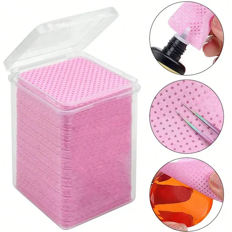 Tampons de coton non pelucheux pour dissolvant de vernis à ongles, outil de nettoyage pour Nail Art, lingettes en papier pour retirer le vernis Gel UV 3