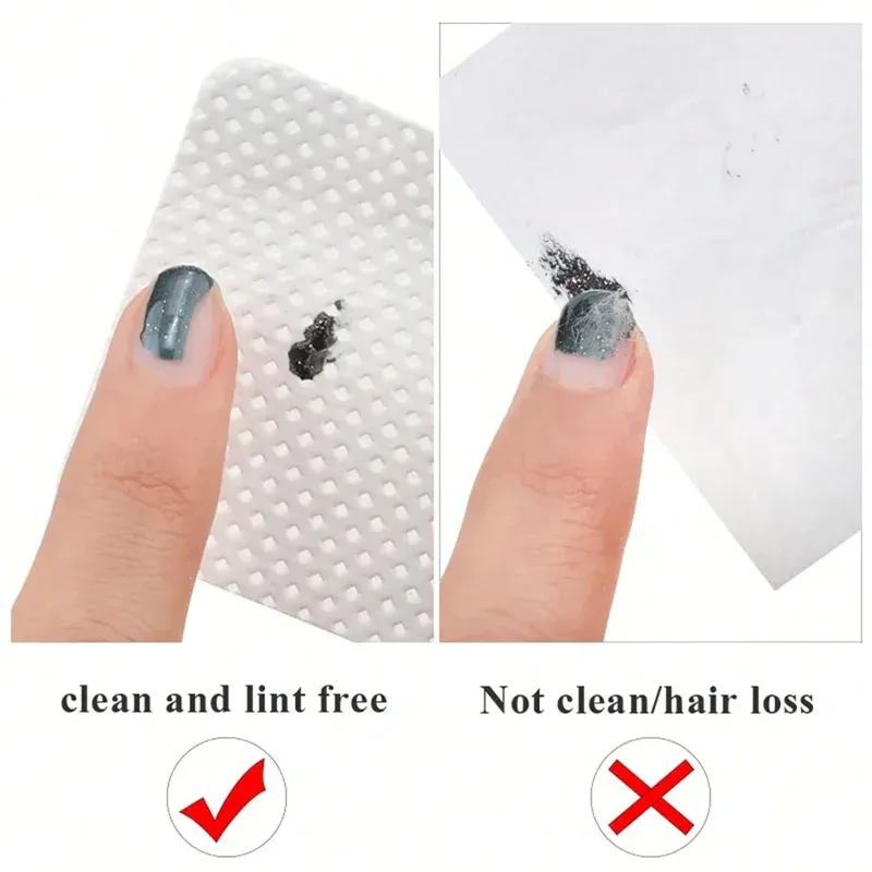 Tampons de coton non pelucheux pour dissolvant de vernis à ongles, outil de nettoyage pour Nail Art, lingettes en papier pour retirer le vernis Gel UV 6