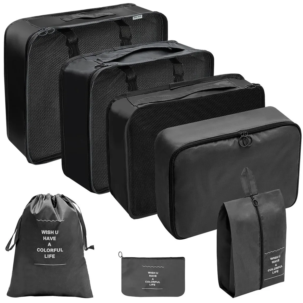 Ensemble de sacs de rangement et de compression légers et portables pour valise 8