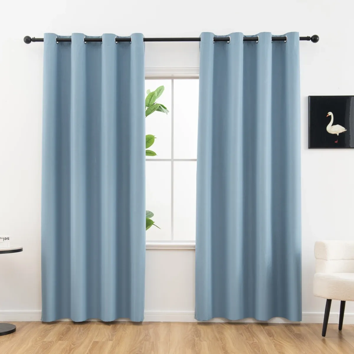 Rideau occultant moderne avec doublure enduite, lot de 2 panneaux 14