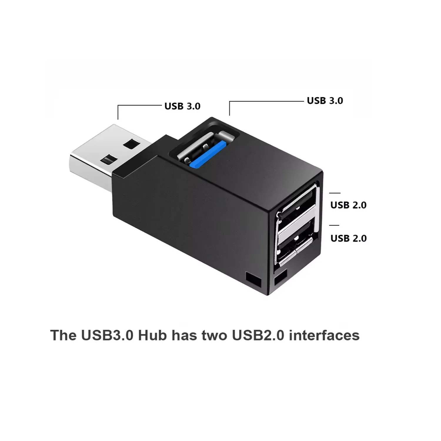 Répartiteur USB 3.0 compact 3 ports avec lecteur de cartes
