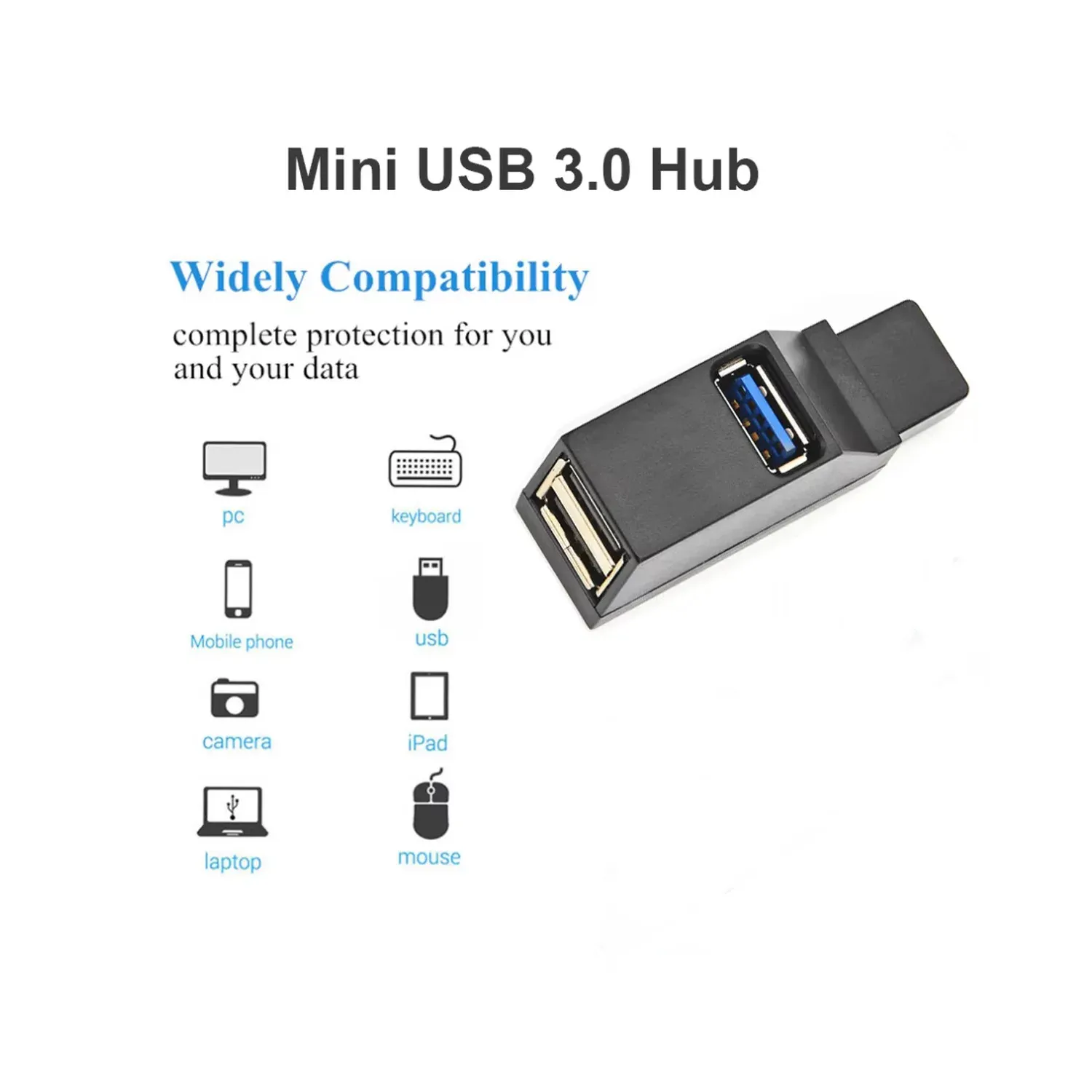 Répartiteur USB 3.0 compact 3 ports avec lecteur de cartes 5