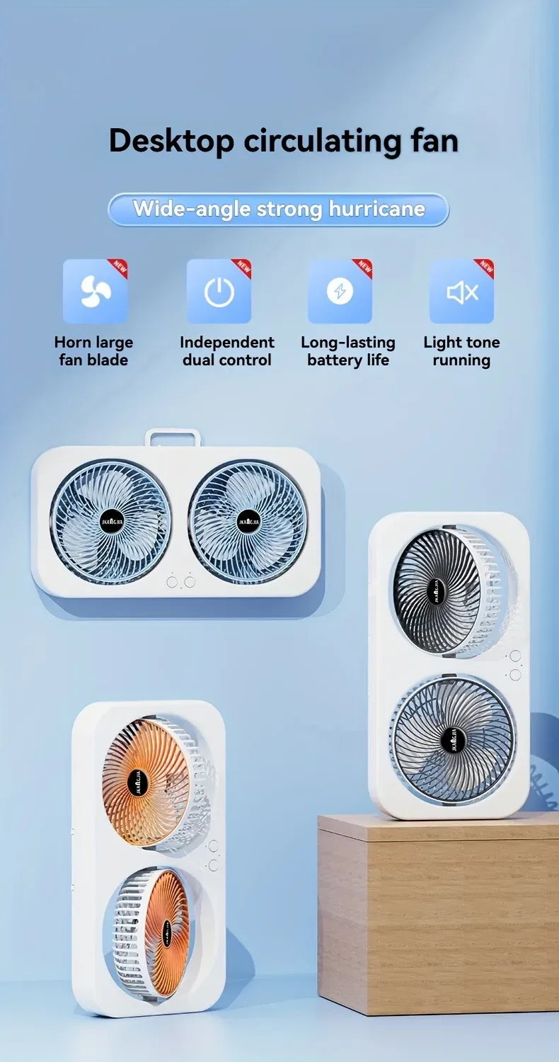 Ventilateur USB double tête au design épuré