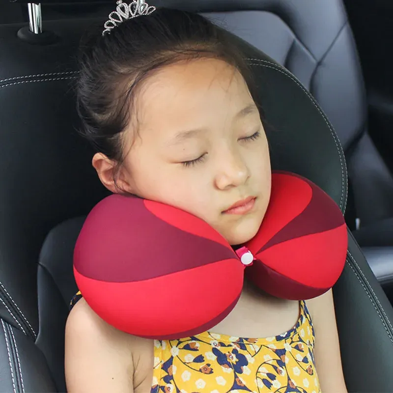 Oreiller de voyage en forme de U pour nouveau-né, support de tête pour siège auto enfant 7