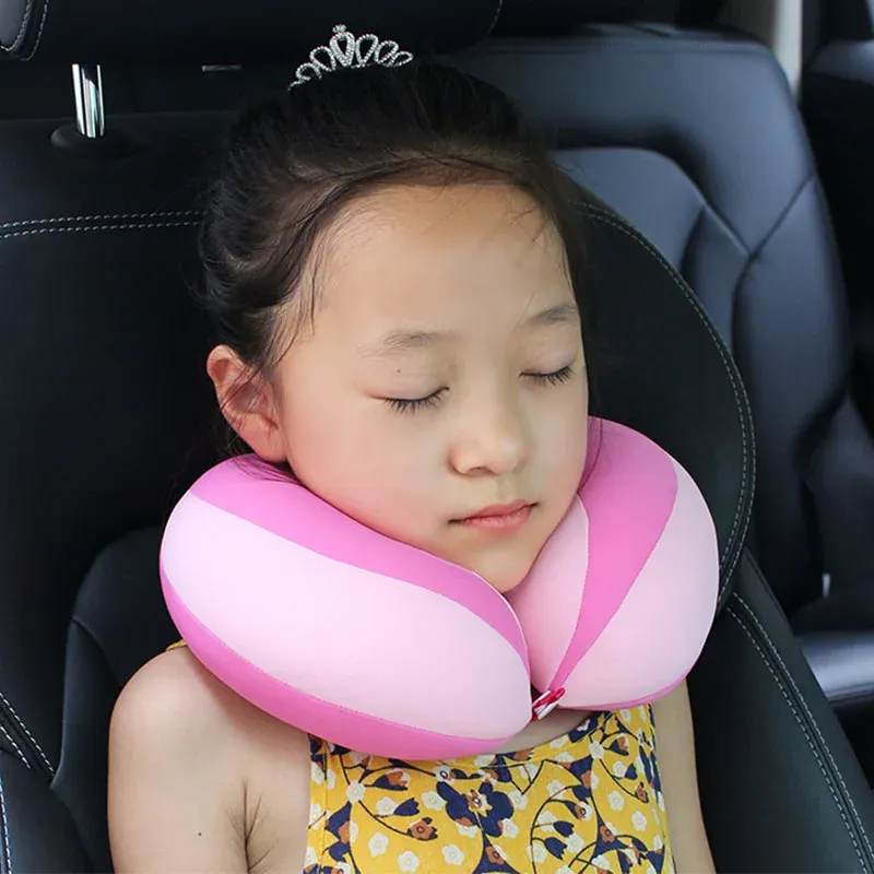 Oreiller de voyage en forme de U pour nouveau-né, support de tête pour siège auto enfant 8