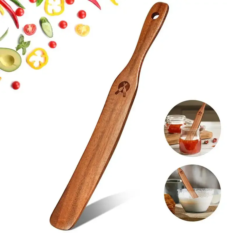 Spatule plate en bois écologique pour levain et pâte à pain - Image 1