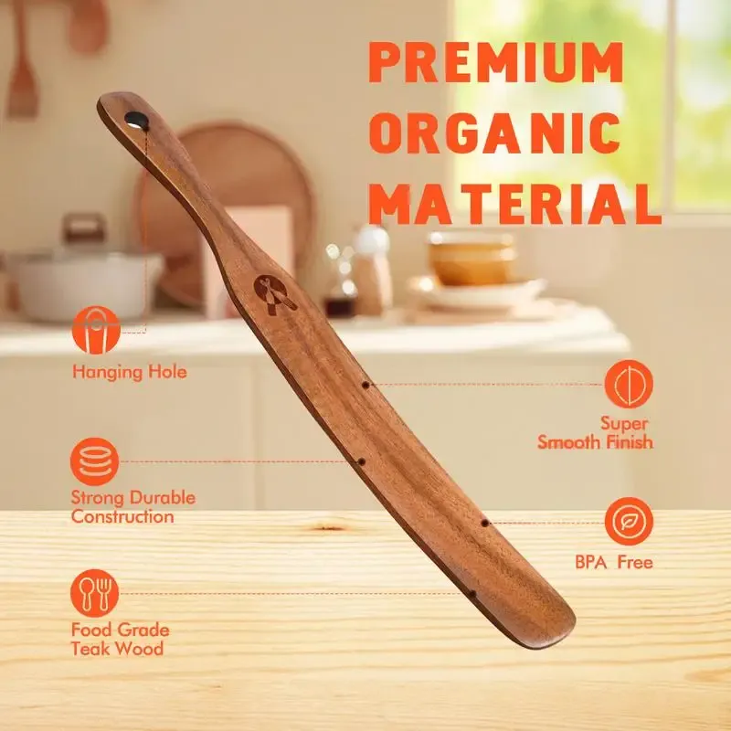 Spatule plate en bois écologique pour levain et pâte à pain 4