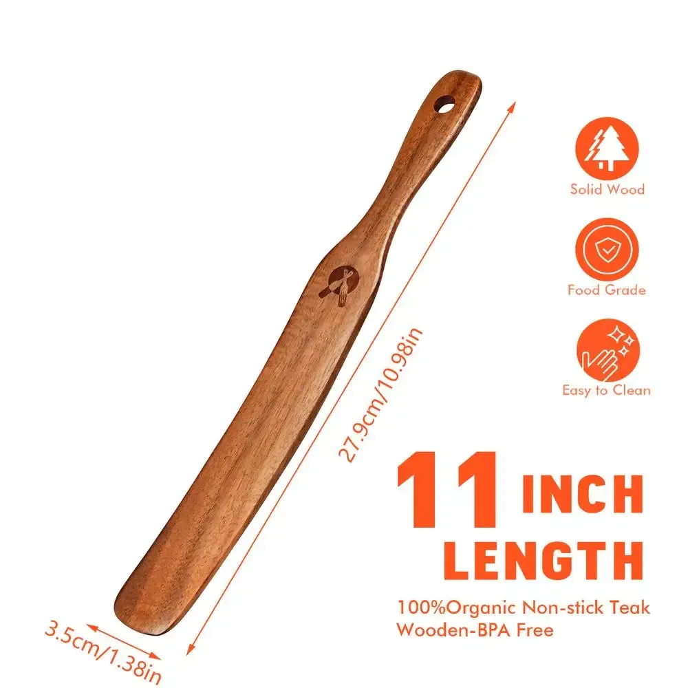 Spatule plate en bois écologique pour levain et pâte à pain 7