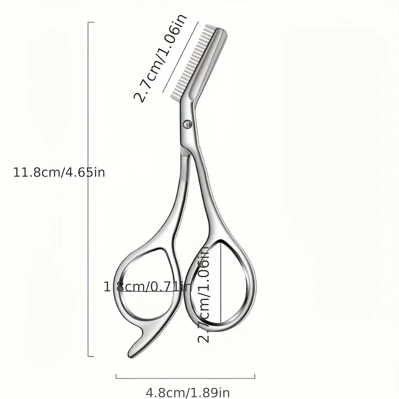 Ciseaux à sourcils en acier inoxydable avec peigne intégré, 1 paire de ciseaux de modelage et de coupe pour femmes et hommes 4