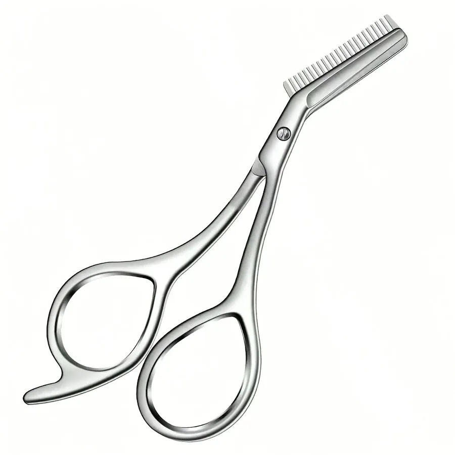 Ciseaux à sourcils en acier inoxydable avec peigne intégré, 1 paire de ciseaux de modelage et de coupe pour femmes et hommes 7