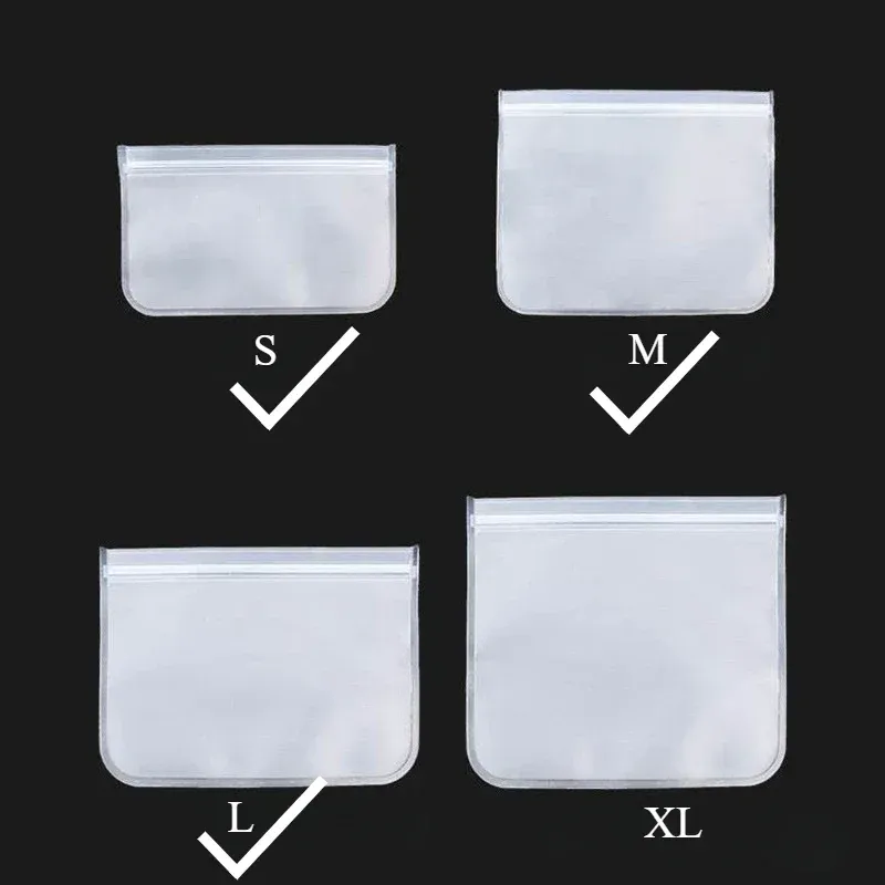 Sacs de conservation réutilisables en silicone, sacs refermables à fermeture zippée, format debout, étanches, pour aliments frais et repas 11