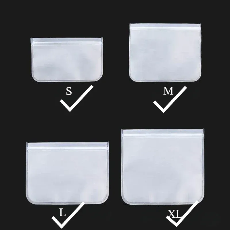 Sacs de conservation réutilisables en silicone, sacs refermables à fermeture zippée, format debout, étanches, pour aliments frais et repas 13