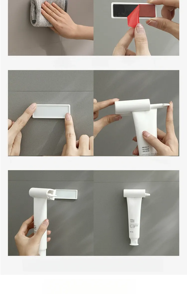 Distributeur de dentifrice mural installé au mur