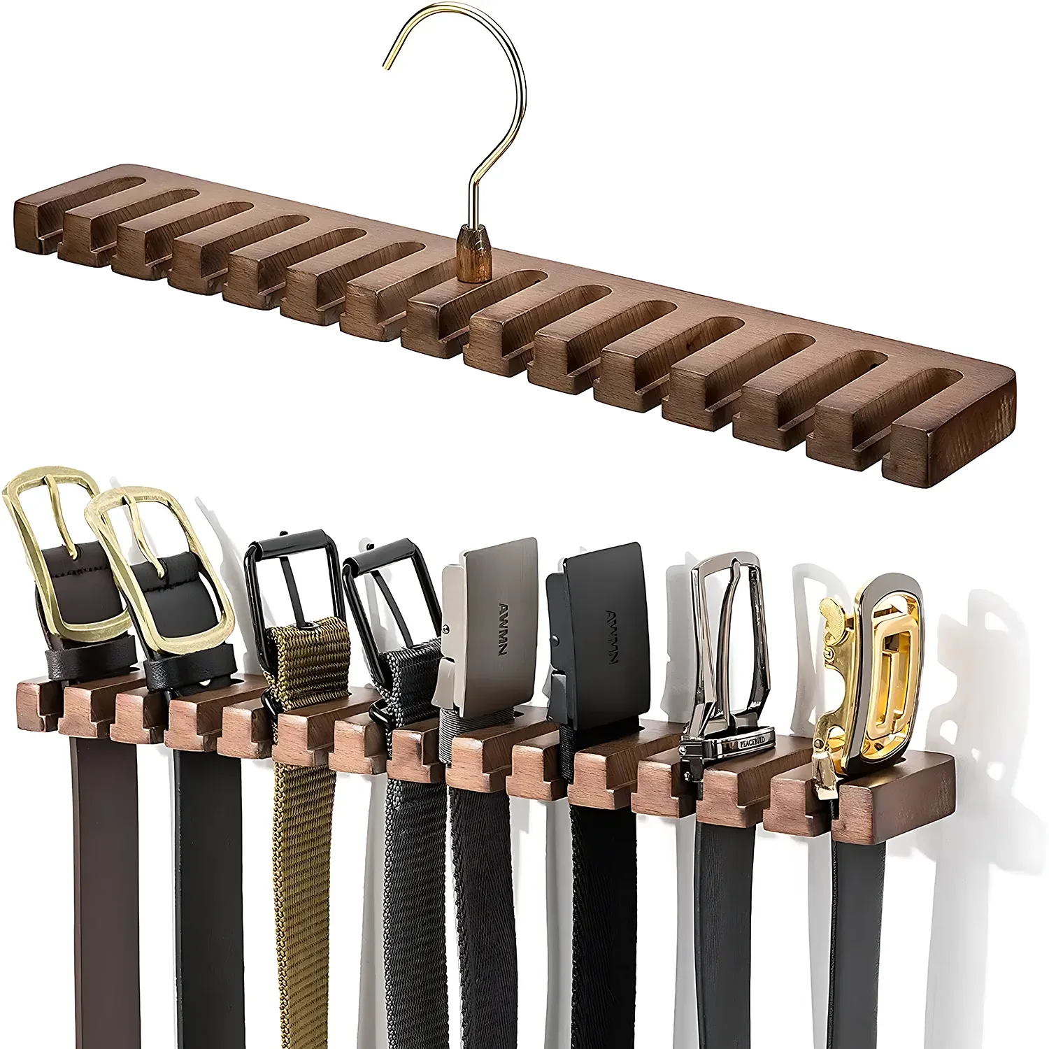 Organisateur de ceintures et cravates multifonctionnel, suspendu, 1 à 12 pièces - Image 1