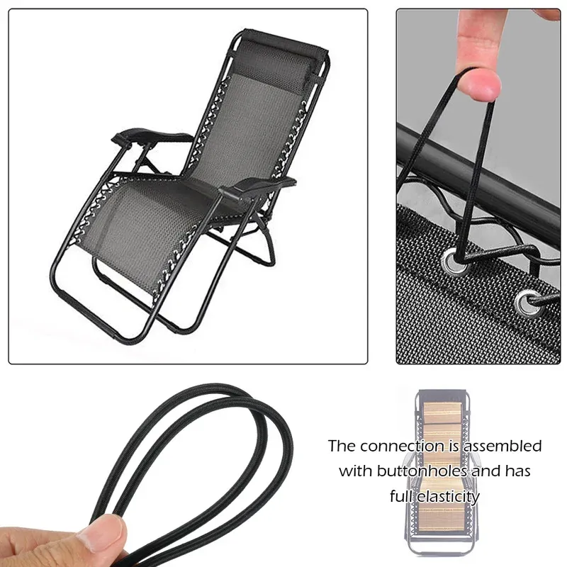 Lot de 4 cordons élastiques de remplacement pour chaise pliante à gravité zéro 4