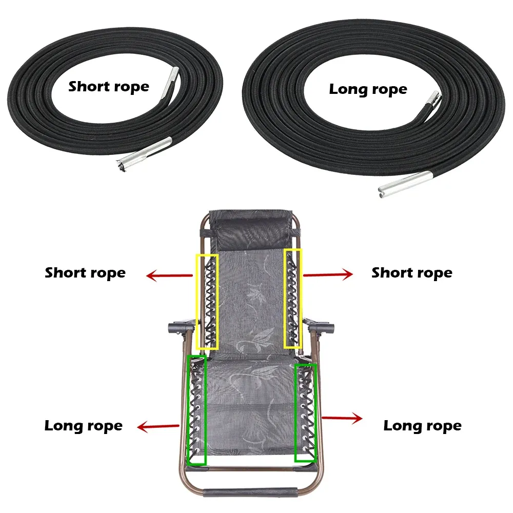 Lot de 4 cordons élastiques de remplacement pour chaise pliante à gravité zéro 5