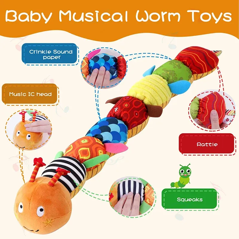 Hochet musical en peluche pour bébé, jouet sensoriel à suspendre pour nouveau-né, cadeau pour tout-petit 2