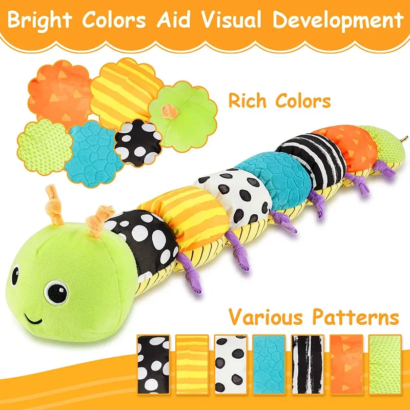 Peluche musicale pour bébé, détail des textures