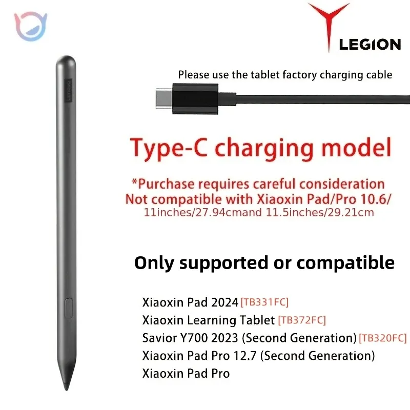 Stylet Lenovo d'origine Xiaoxin - Connexion Bluetooth, 4096 niveaux de sensibilité à la pression, compatible avec Legion Y700 2023 6