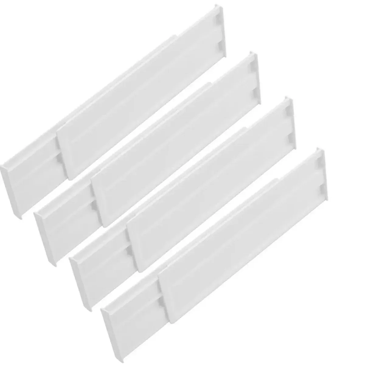 Lot de 4, 6 ou 8 séparateurs de tiroirs extensibles et réglables pour vêtements, hauteur 3 po, longueur 10,4 à 19,7 po, en plastique 9