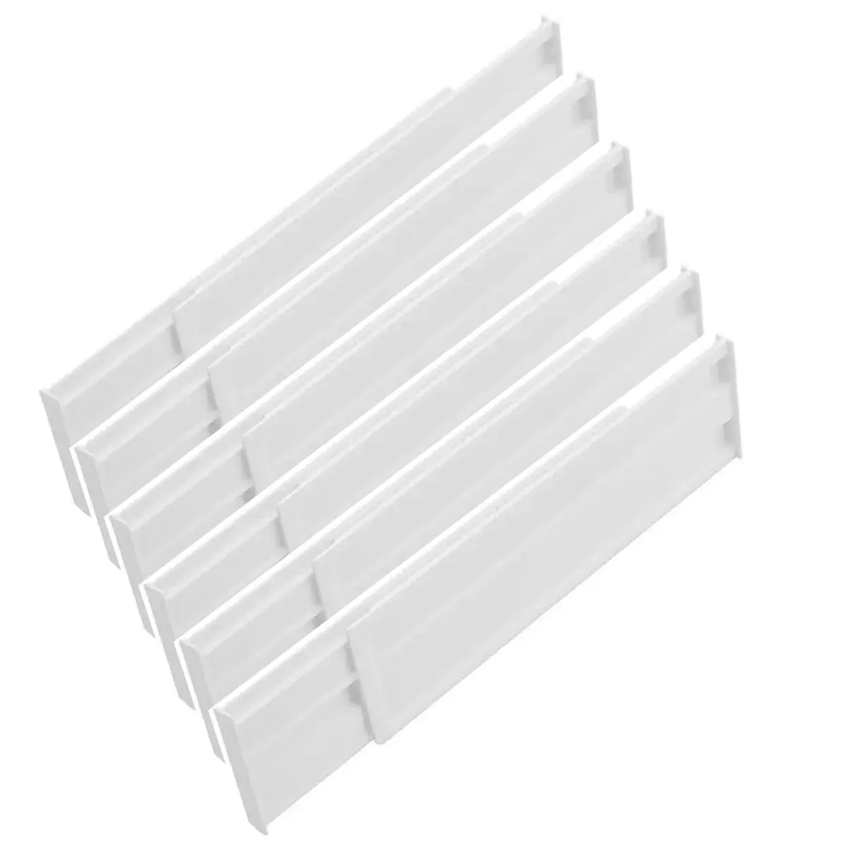 Lot de 4, 6 ou 8 séparateurs de tiroirs extensibles et réglables pour vêtements, hauteur 3 po, longueur 10,4 à 19,7 po, en plastique 8