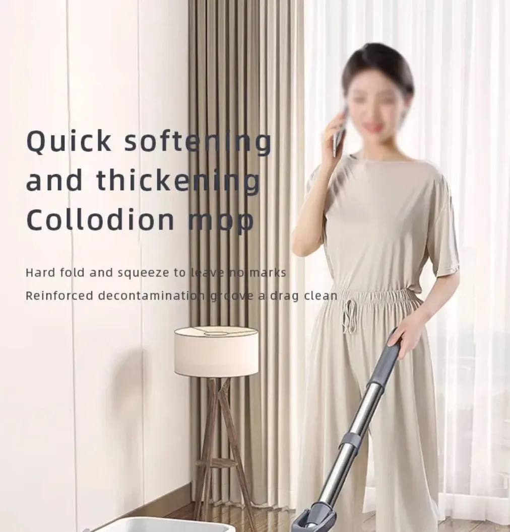 Serpillère à éponge pliable sans lavage à la main, vue d'ensemble