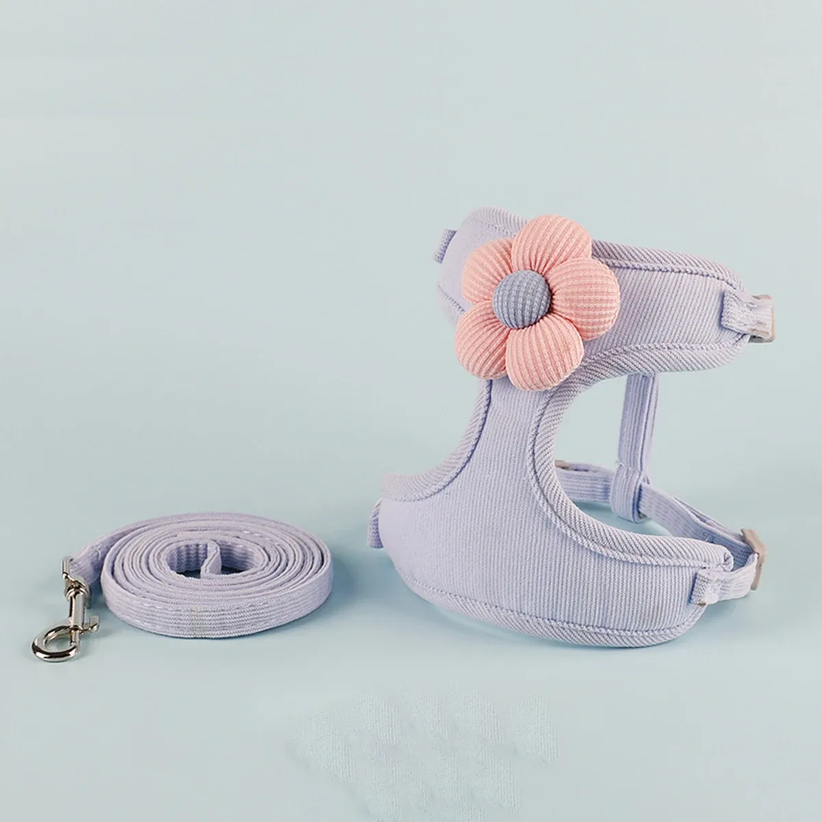 Ensemble harnais et laisse réglable pour chat et petit chien 12