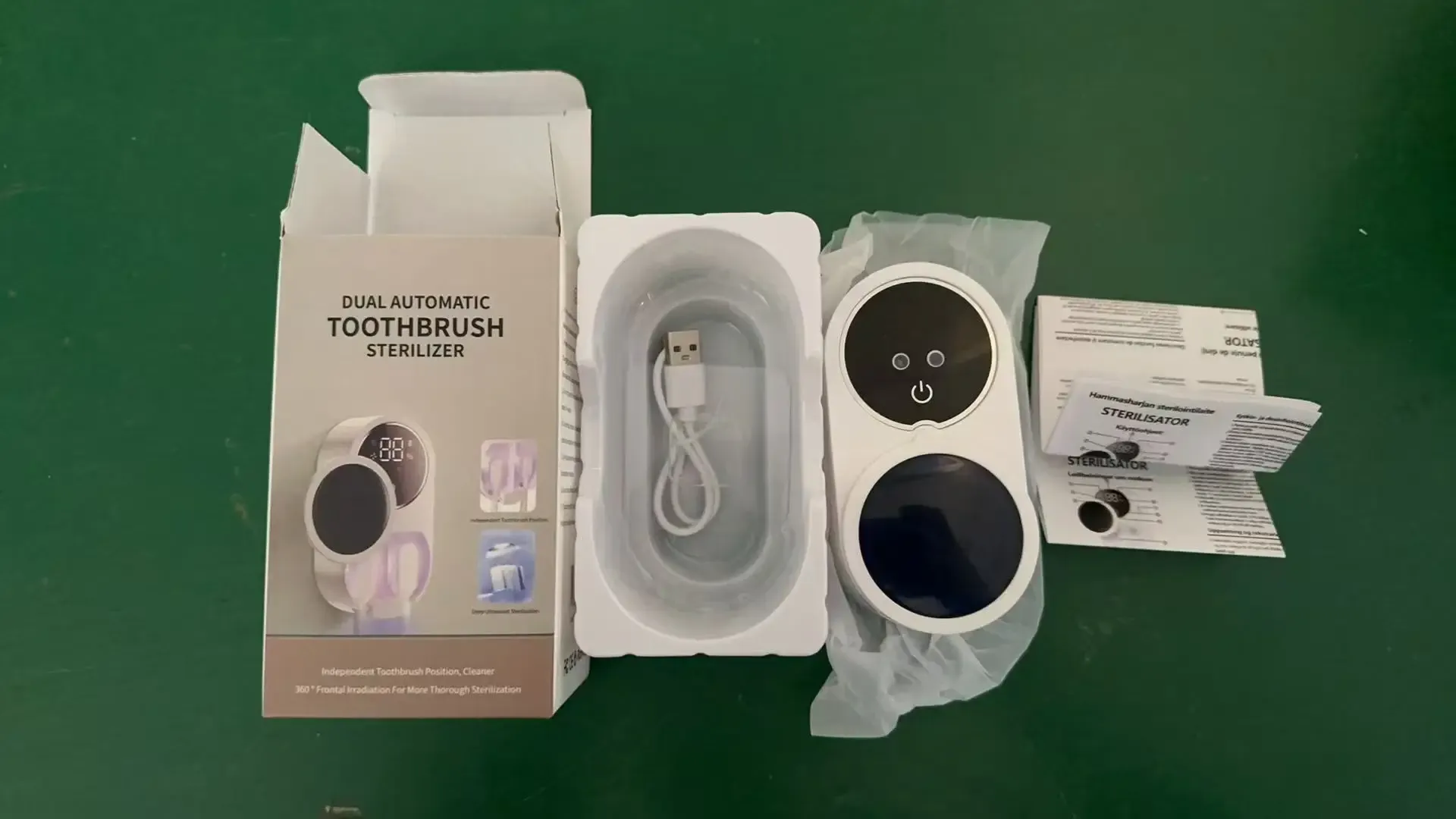 Support mural pour brosses à dents, stérilisateur et sèche-brosses intelligent, compatible avec la plupart des murs, désinfection automatique. 8