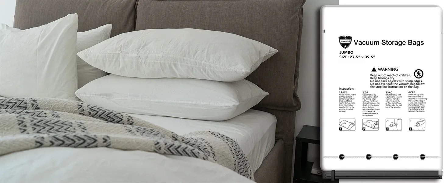 Ambiance de rangement avec sacs sous vide