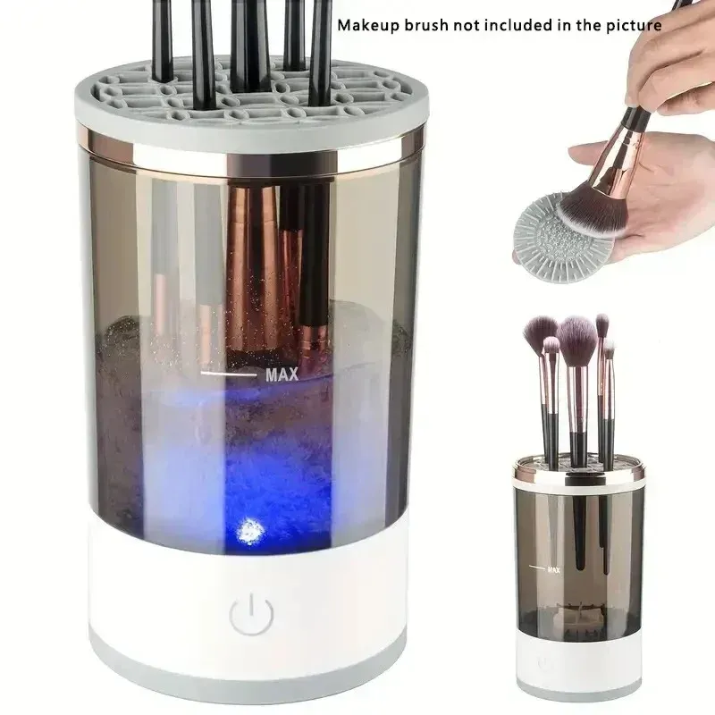 Nettoyeur et séchoir automatique électrique pour pinceaux de maquillage, avec port USB et tapis de nettoyage - Image 1