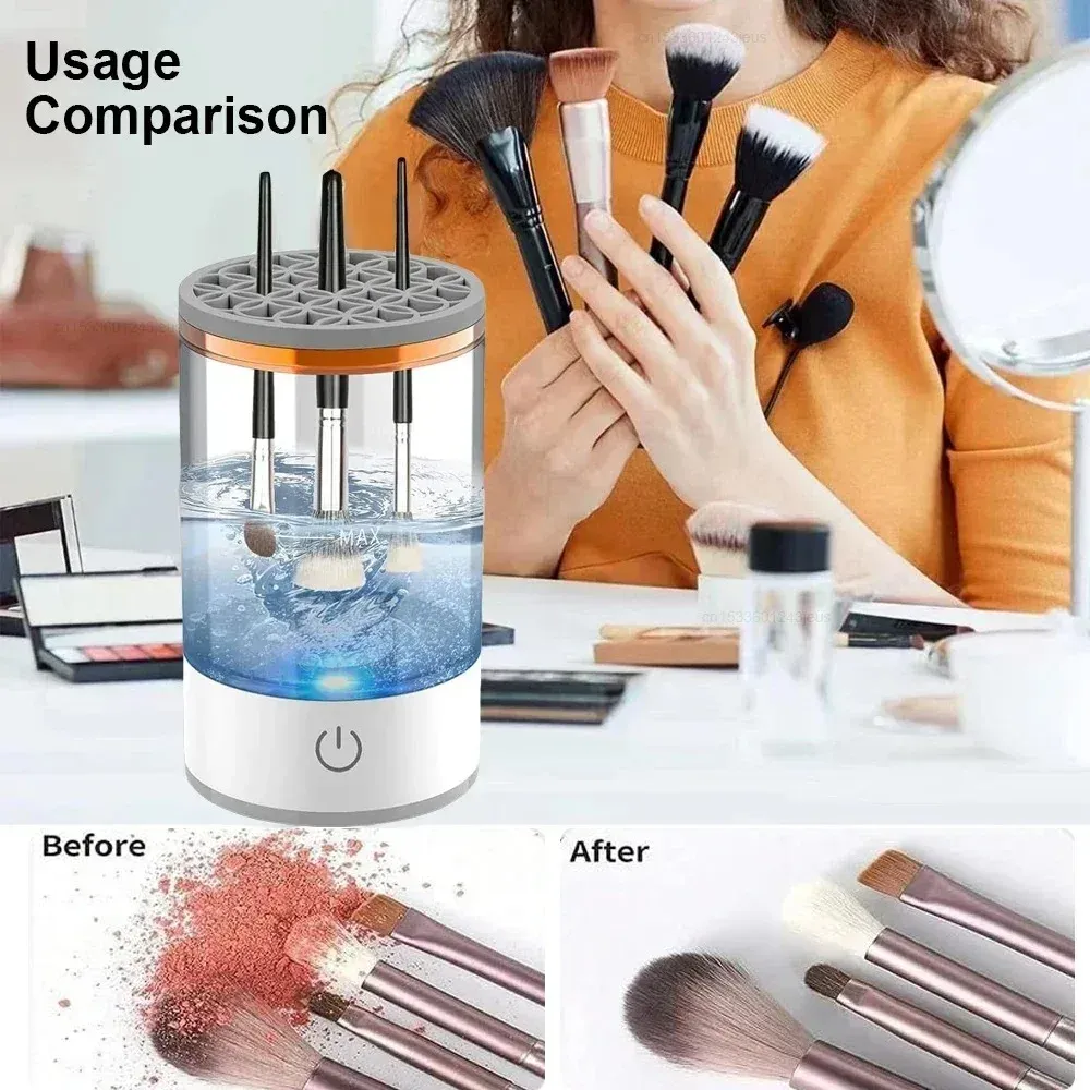 Nettoyeur et sécheur de pinceaux de maquillage
