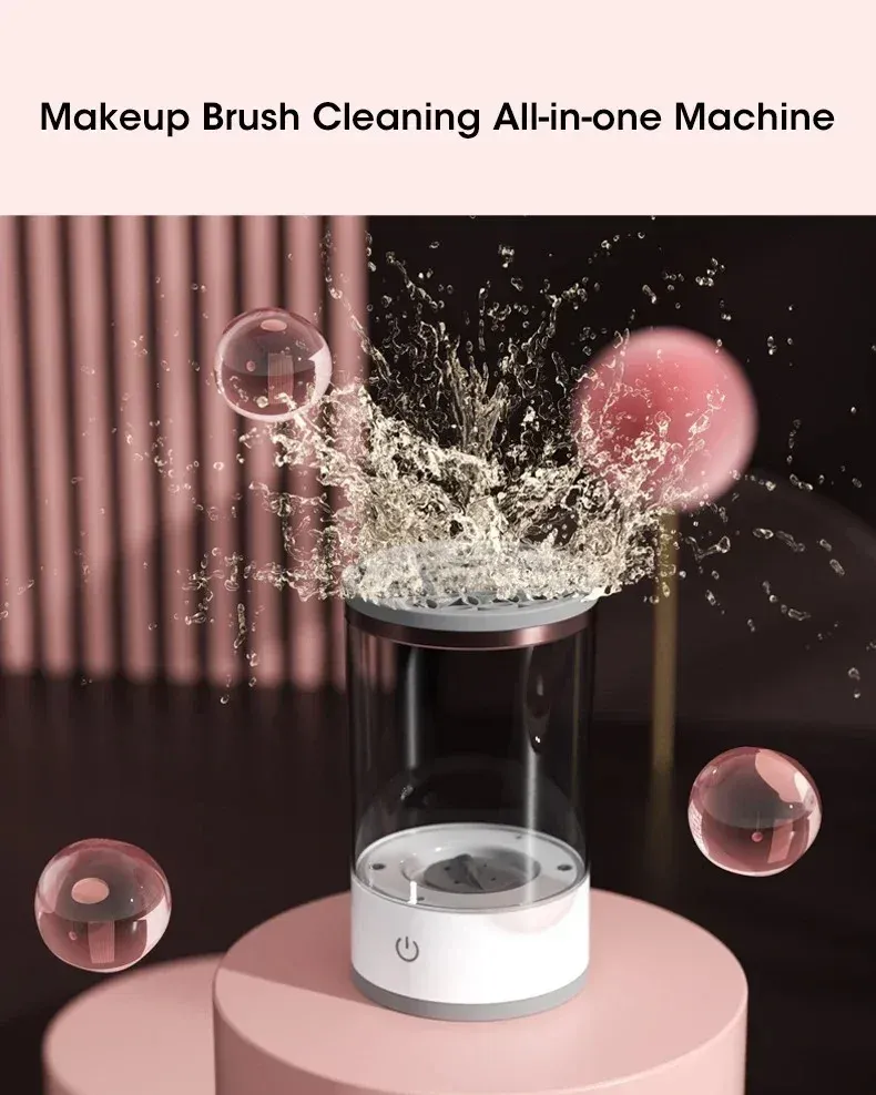 Nettoyeur et sécheur automatique de pinceaux de maquillage au design épuré