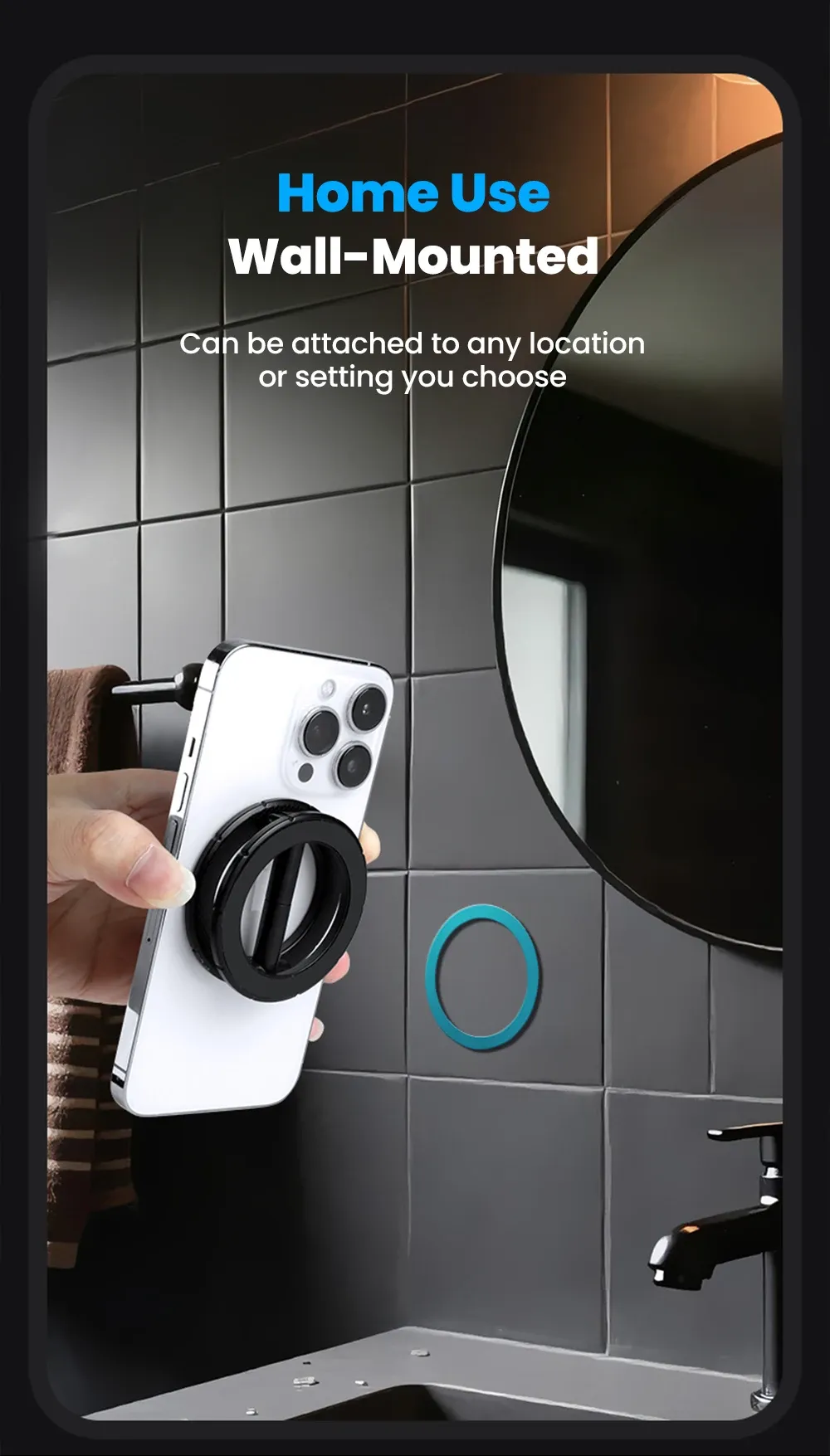 Support de téléphone en position dans un véhicule