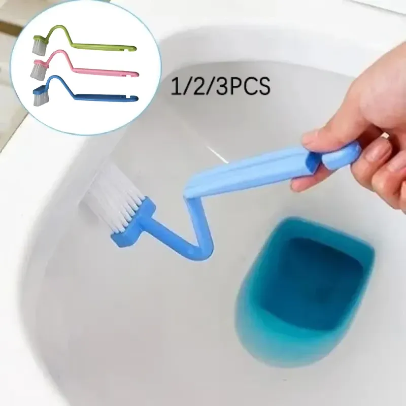 Brosse de toilette incurvée à long manche, lot de 1, 2 ou 3 pièces