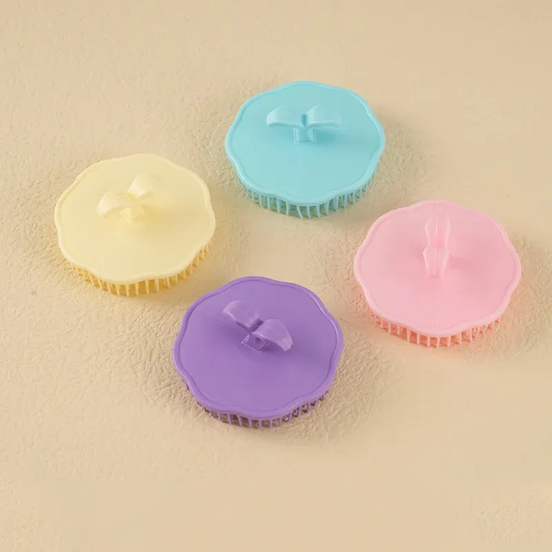 Brosse de shampoing en silicone souple pour massage du cuir chevelu, 1 pièce 2