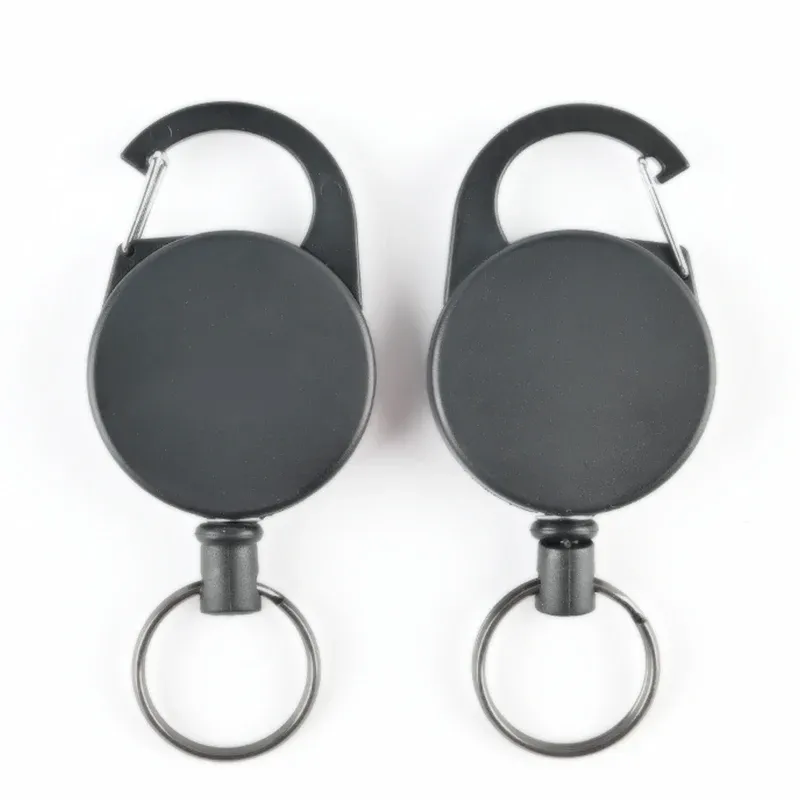 Porte-clés en fil d'acier haute résistance, porte-carte à enrouleur rétractable en alliage de zinc, porte-badge d'identification en plastique ABS, papeterie 2