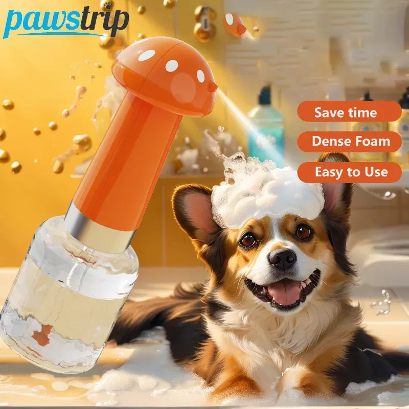 Lave-chien automatique à mousse, distributeur de savon rechargeable USB pour animaux de compagnie
