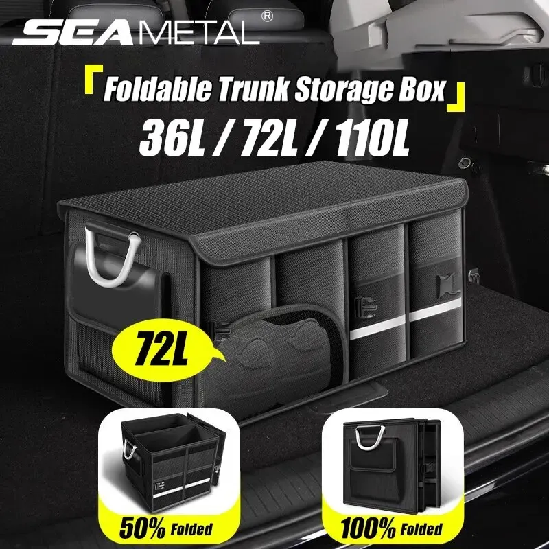 SEAMETAL Coffre de Rangement Pliable et Étanche en Oxford 110 L pour Voiture, Camping et Pêche