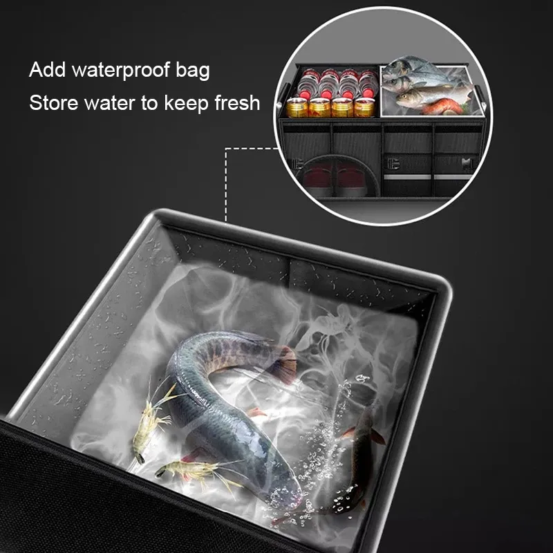 SEAMETAL Coffre de Rangement Pliable et Étanche en Oxford 110 L pour Voiture, Camping et Pêche 4